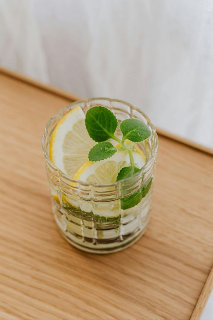 체중 감량에 성공하는 저혈당 식단의 비결로 알려진 레몬 디톡스 워터와 민트 잎